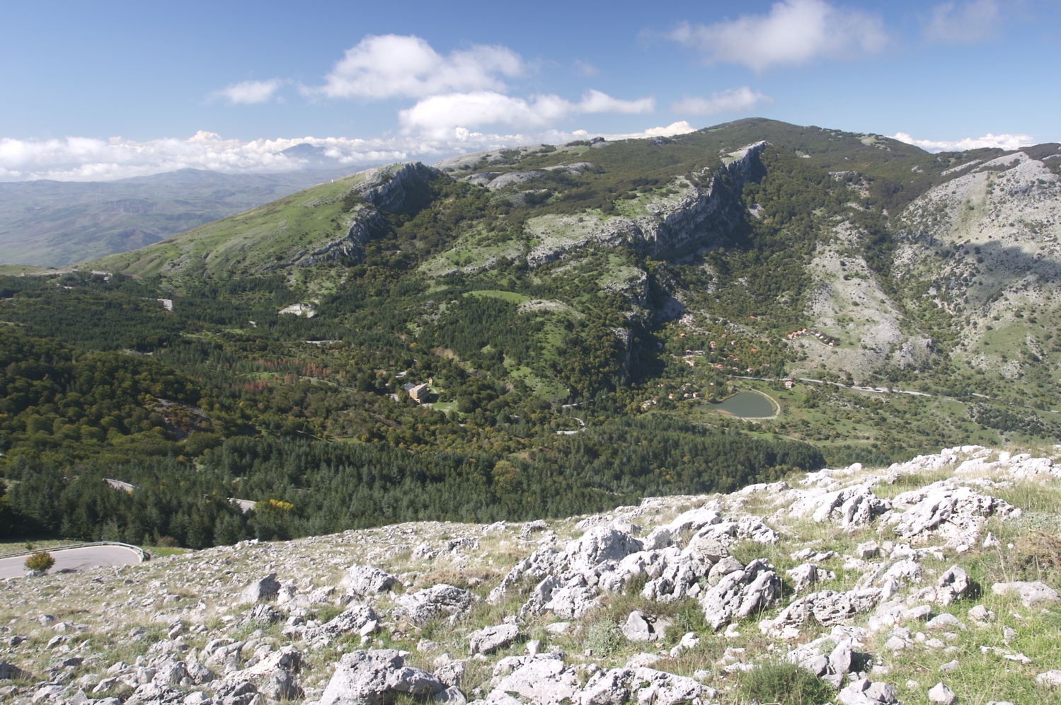 Forêts et reliefs des Madonie, vue depuis la route